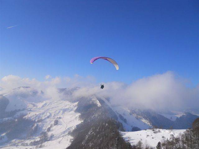 Gleitschirmfliegen am Passwang